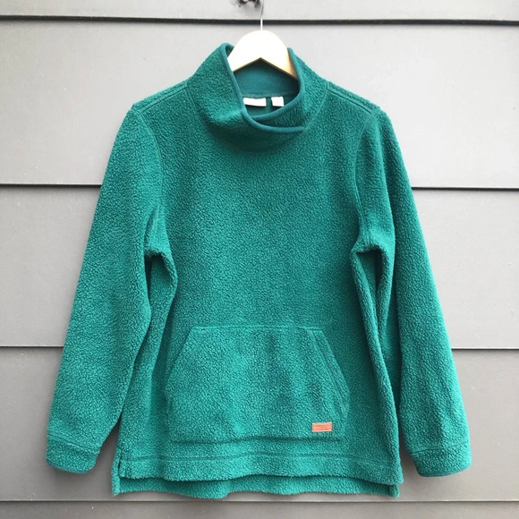 L.L. Bean Cozy Cottage Fleece with Shawl Collar - Green - M Petite - Picture 6 of 6
